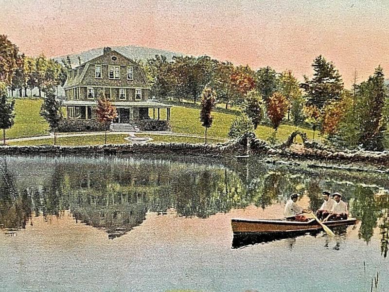 Postcard Hand Tinted 1908 View-  Loch Marion in Churchill Park,Catskills ,NY  W1