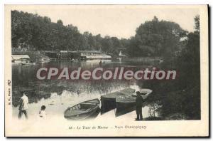 Old Postcard The tower Around Marne Champigny