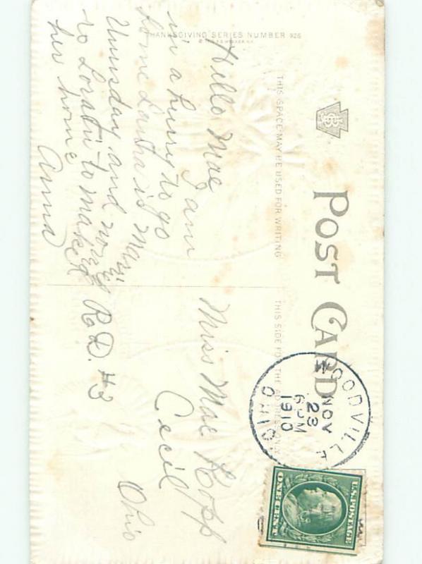 Divided-Back THANKSGIVING SCENE Great Postcard AA0483