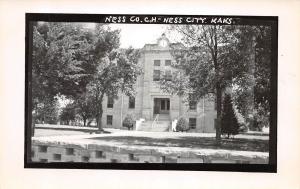 Kansas Ks Postcard Real Photo RPPC c1950s NESS CITY Ness County Court House