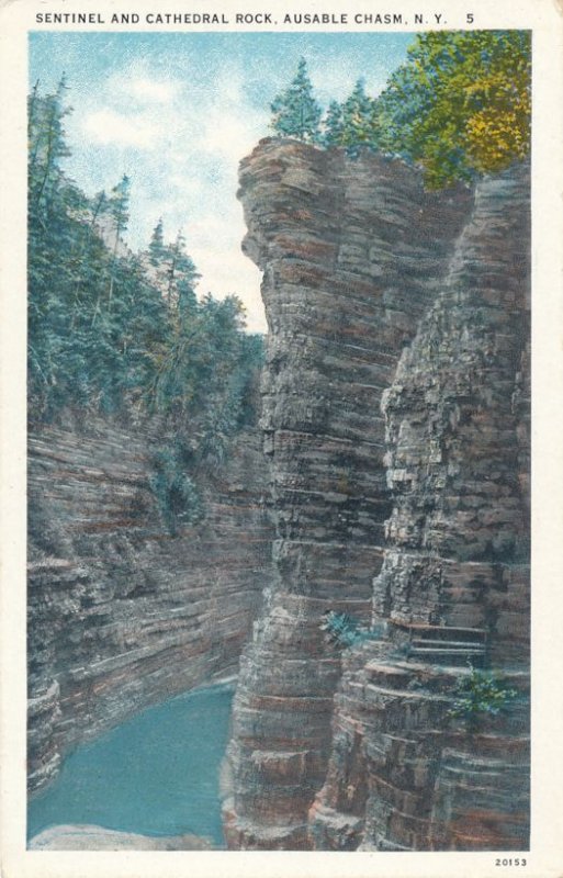 Ausable Chasm, Adirondacks, New York - Sentinel and Cathedral Rock - WB