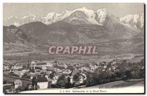 Old Postcard Sallanches and Mont Blanc