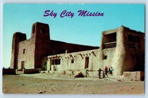 Acoma Pueblo New Mexico Postcard Sky City Mission Building Exterior 1967 Vintage