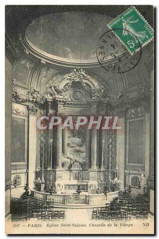 Old Postcard Paris Saint Sulpice Church Lady Chapel