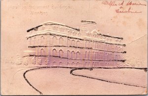 Canada Manitoba Parliament Buildings Winnipeg Embossed Vintage Postcard 09.99