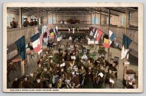 Ayer Mass Camp Devens Enlisted Mens Club Postcard J30