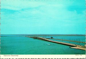 Galveston TX Causeways Postcard unused 1971s