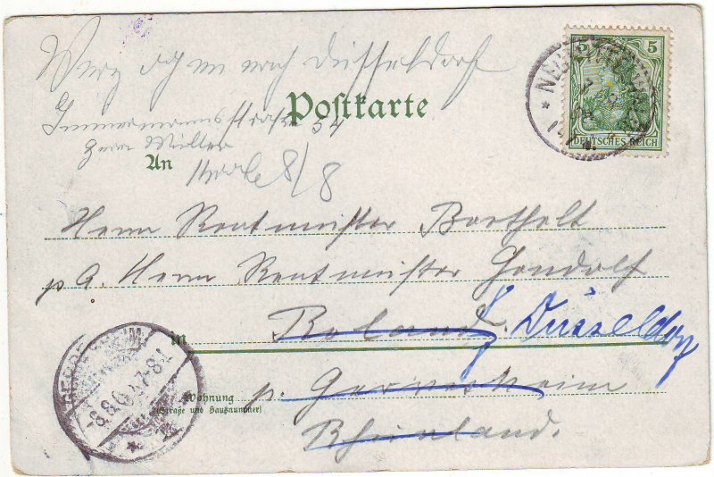 Gruss aus – Early 20th-Century German Postcard, Mailed 1908