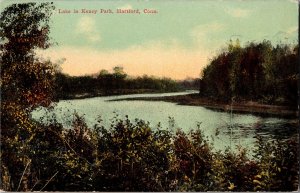 Lake in Keney Park Hartford CT Vintage Postcard Y16