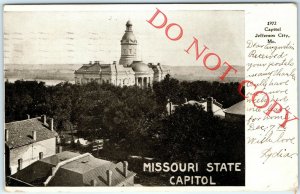 Pre-1907 Jefferson City Missouri State Capitol Litho Photo Adolph Selige UDB A16