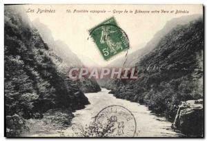 Postcard Old Spanish Customs Border Gorge Bidassoa between Vera and Behobia