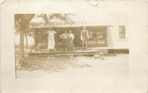 c1910 RPPC Postcard; Northstar Grocery & Market, People out Front, Unknown US