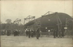 German Blimp Dirigible Zeppelin? c1910 CRISP Real Photo Postcard