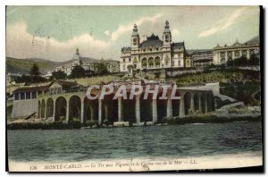 Old Postcard Monte Carlo Tir aux Pigeons and Casino saw the Sea