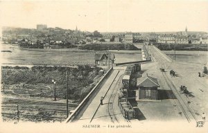 Postcard C-1910 France Railroad Saumur Birdseye View 22-12704