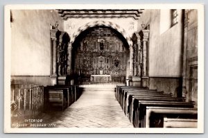 Mission Dolores Interior California RPPC Real Photo Postcard X21