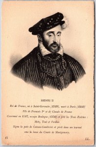 King Henri II Of France Black Formal Suit Portrait Postcard