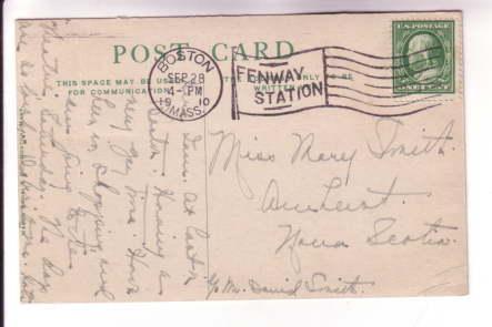 General Hospital, Boston Massachusetts, Used 1910 Flag Cancel