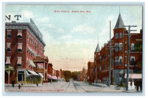 c1910 Main Street Green Bay Wisconsin WI Unposted Antique Postcard 