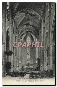 Old Postcard CLERMONT L HARAULT Interior of the Church Saint Paul