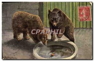 Old Postcard Brown bears