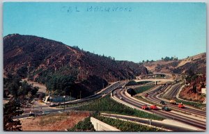 Vtg California CA Hollywood Freeway Showing Entrance to Hollywood Bowl Postcard