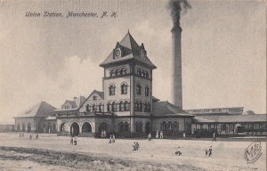 Postcard Railroad Union Station Manchester NH