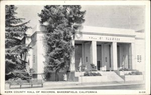 Bakersfield California CA Kern County Hall of Records Vintage Postcard