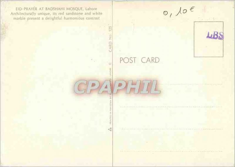 Postcard Modern Eid Prayer at Badshahi Mosque Lahore single architecturally i...