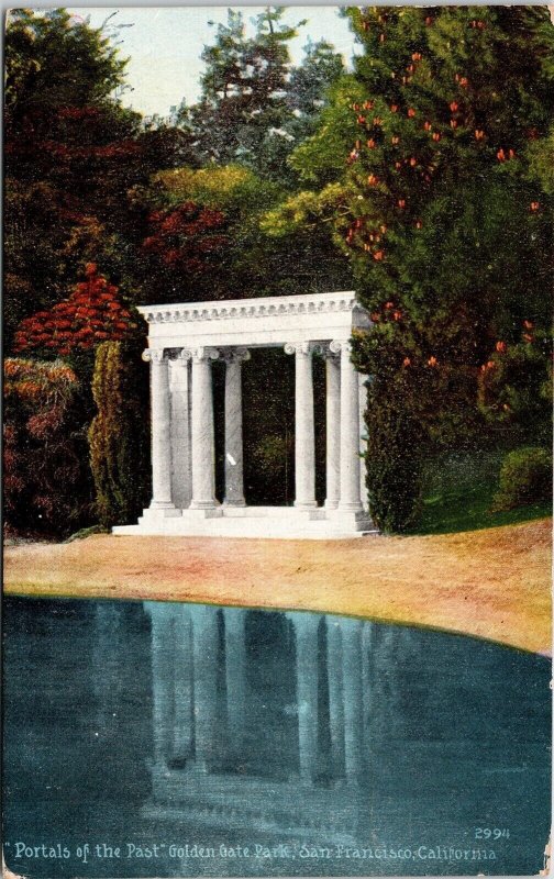 Portals Past Pond Golden Gate Park San Francisco California CA Postcard Note PM 