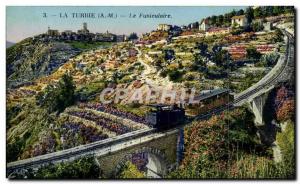 La Turbie - The funicular - Old Postcard