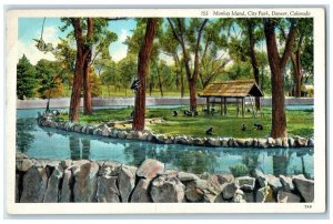 c1930's Monkey Island City Park Denver Colorado CO, Animlas Vintage Postcard