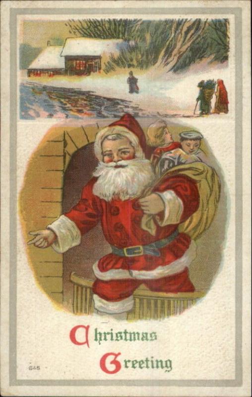 Christmas - Santa Claus Series #645 c1910 Postcard