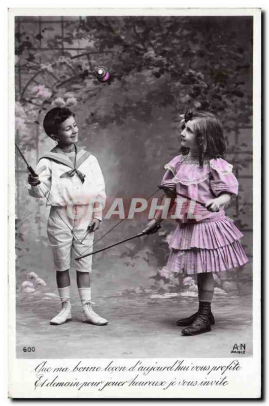 Old Postcard Diabolo Child