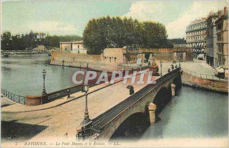 Old Postcard Bayonne Mayou Bridge and Reduit