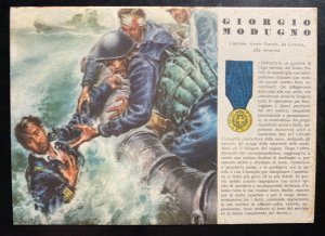 Mint Italy Patriotic Postcard WW2 Gold Medal Of Military Valor Giorgio Modugno