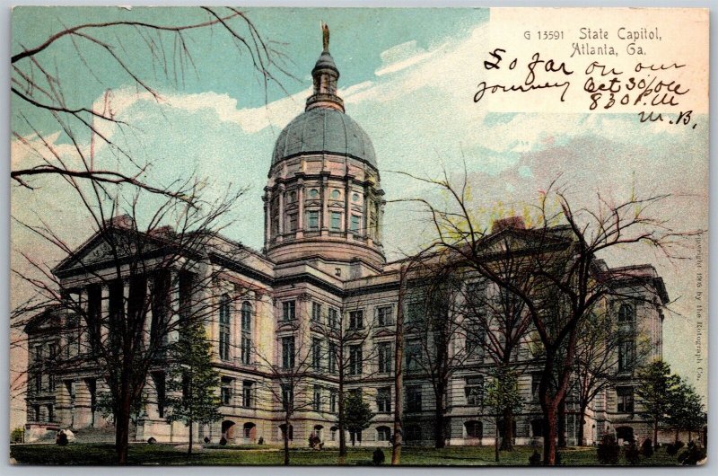 Vtg Atlanta Georgia GA State Capitol 1906 Old View Rotograph Postcard