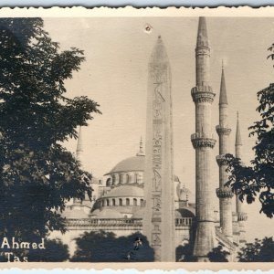 c1920s Istanbul, Turkey Sultan Ahmed Mosque Egyptian Obelisk Constantinople A358