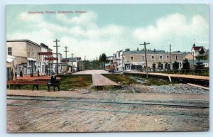 ESTACADA, Oregon OR ~ BROADWAY STREET Scene 1908 Clackamas County Postcard