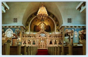 WAUKEGAN, Illinois IL ~ Interior ST. DEMETRIOS GREEK OROTHODOX CHURCH Postcard