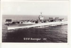 SHIP   Military WARSHIP   USS RANGER  RPPC postcard