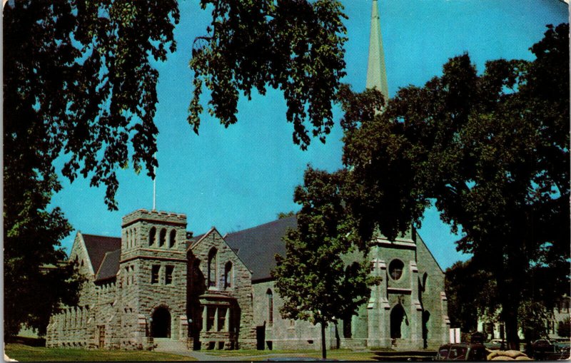 Vtg 1950s Center Congregational Church Main Torrington Connecticut CT Postcard