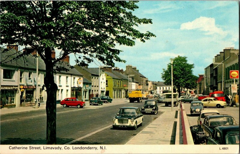 View of Catherine Street, Limavady, Co. Londonderry N.I. Vintage Postcard B55 