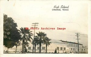 TX, Orange, Texas, RPPC, High School Building, Exterior View, Grogan Photo