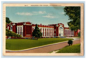 1951 Henderson High School Henderson North Carolina NC Vintage Posted Postcard