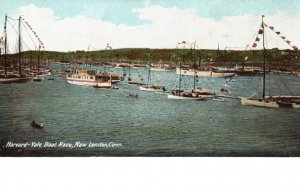 Vintage Postcard 1900's Harvard - Yale Boat Race New London Connecticut CT