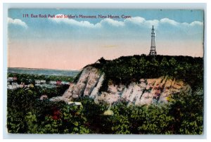 c1910 East Rock Park and Soldier's Monument New Haven Connecticut CT Postcard 