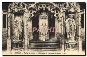 Old Postcard Bourg Brou Church Mausoleum of Philibert le Beau