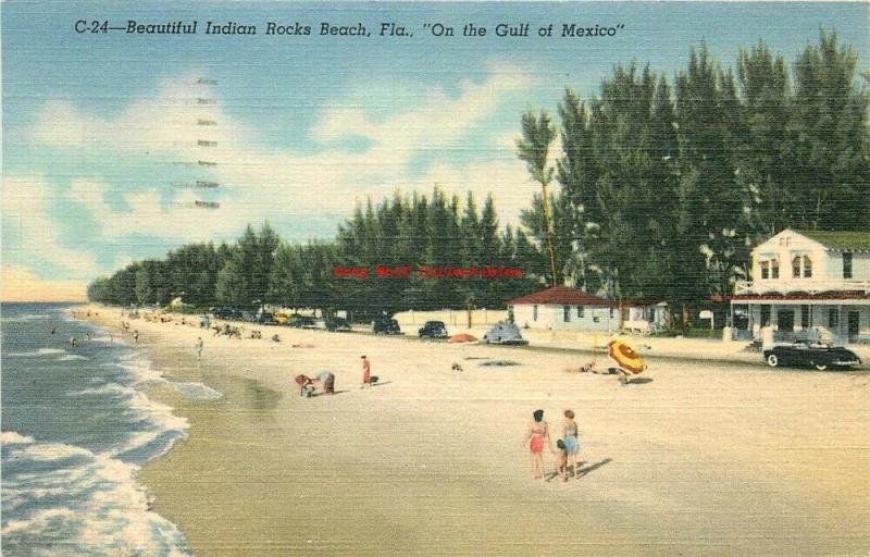 FL, Indian Rocks Beach, Florida, Gulf of Mexico, Postmark 1950