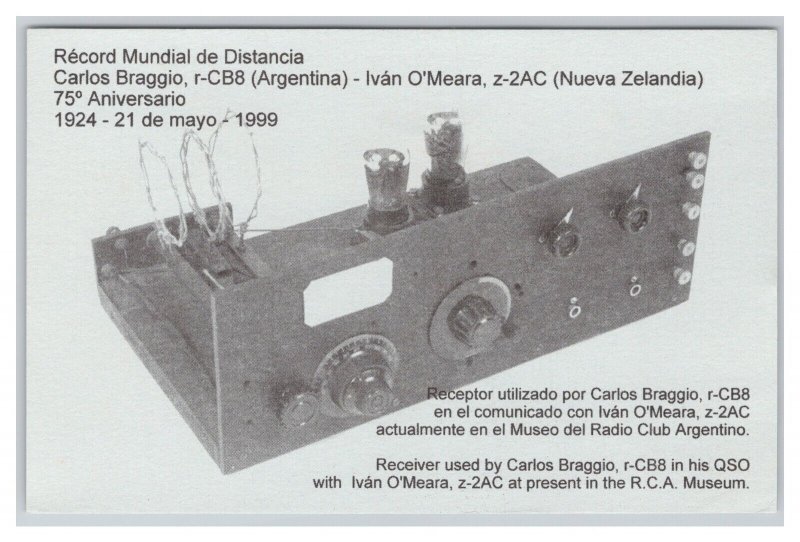 Postcard QSL CB Ham Radio Amateur Card From Argentina